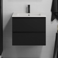 Badrumsskåp med tvättställ KENWOOD 61x52x47 cm svart
