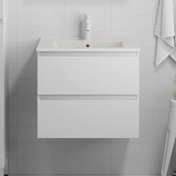 Badrumsskåp med tvättställ KENWOOD 61x52x47 cm vit