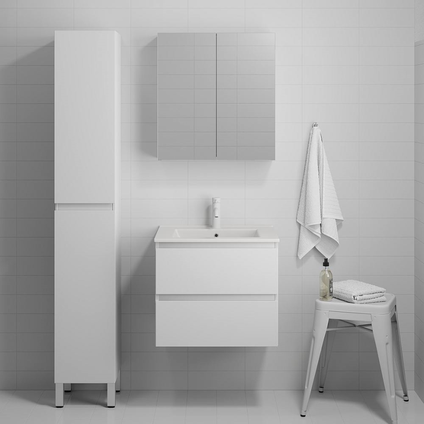 Badrumsskåp med tvättställ KENWOOD 61x52x47 cm vit
