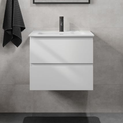 Badrumsskåp med tvättställ KENWOOD 61x52x47 cm vit