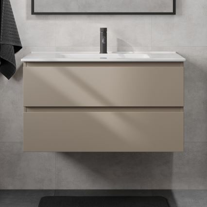 Badrumsskåp med tvättställ KENWOOD 91 cm Marakesh/vit