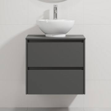 Badrumsskåp med tvättställ TRONDHEIM/DRAMMEN 60x57x46 cm antracit/vit