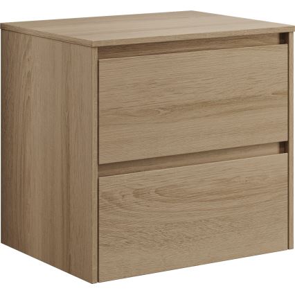 Badrumsskåp med tvättställ TRONDHEIM/DRAMMEN 60x57x46 cm ek/vit
