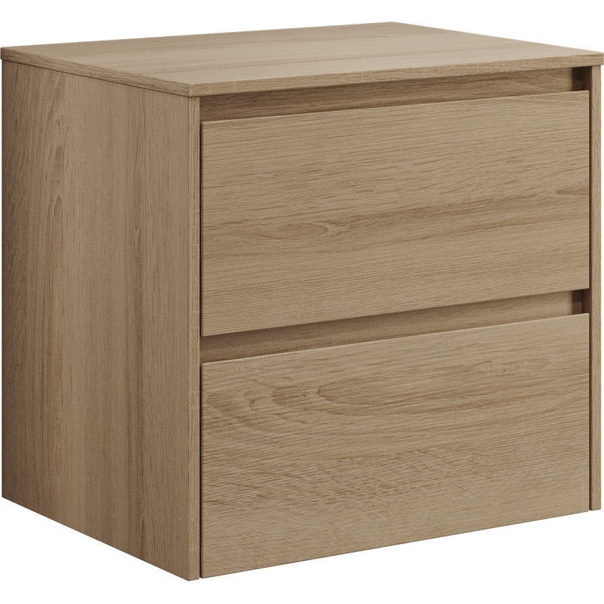 Badrumsskåp med tvättställ TRONDHEIM/DRAMMEN 60x57x46 cm ek/vit