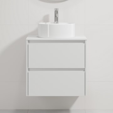 Badrumsskåp med tvättställ TRONDHEIM/VIKEDAL 60x57x46 cm vit