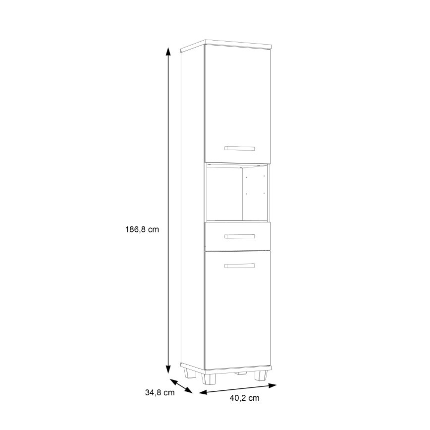 Badrumsskåp VENOM antracit/brun