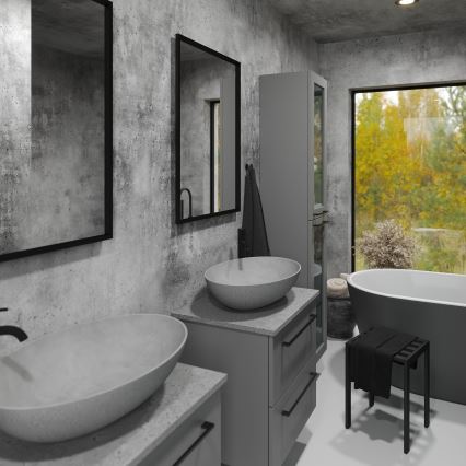 Badrumsspegel BORGSTED 60x80 cm svart