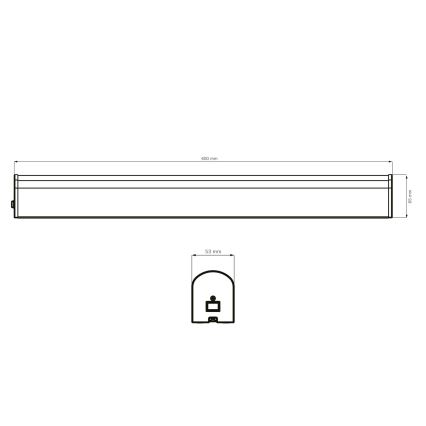 Badrumsspegel med LED-belysning ALEX LED/15W/230V 4000K 60 cm IP44 svart