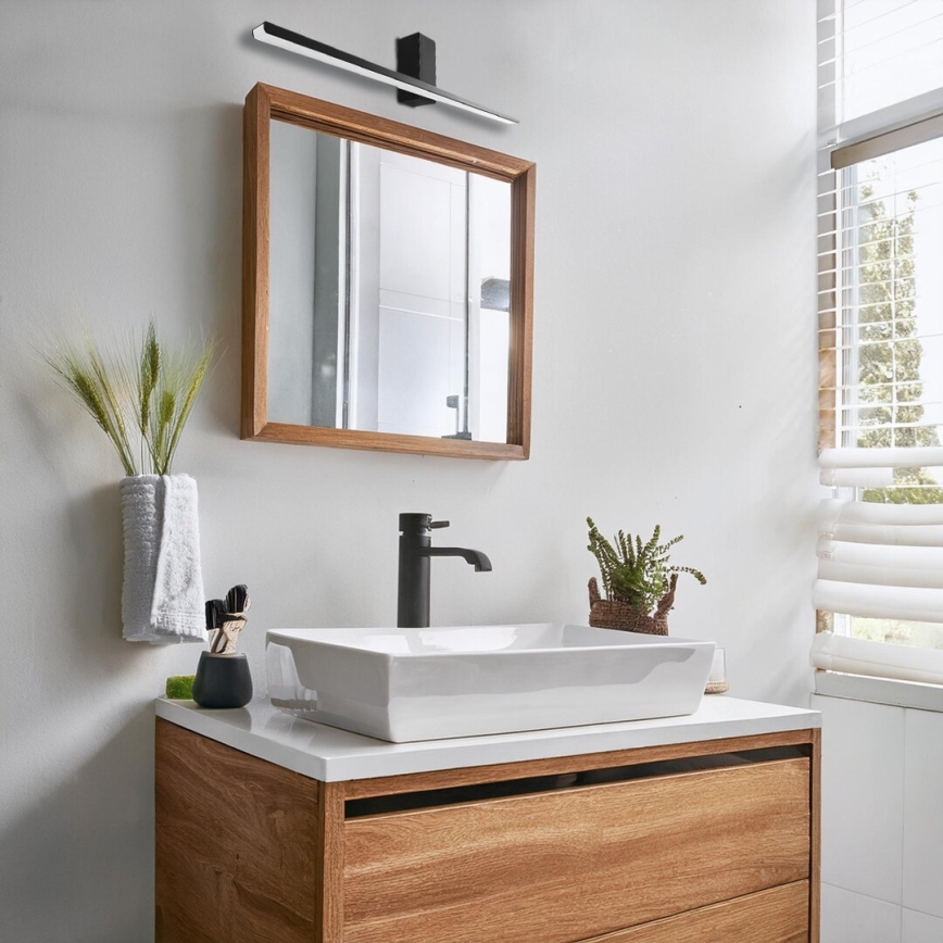 Badrumsspegel med LED-belysning ARTEMIS LED/13,8W/230V 4000K 60 cm IP44 svart