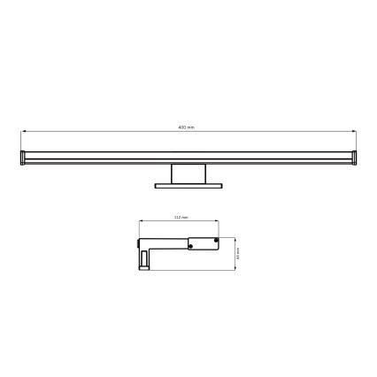 Badrumsspegel med LED-belysning ELBA LED/8W/230V 4000K 40 cm IP44 svart