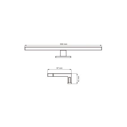 Badrumsspegel med LED-belysning MILOS LED/5W/230V 4000K 30 cm IP44 svart
