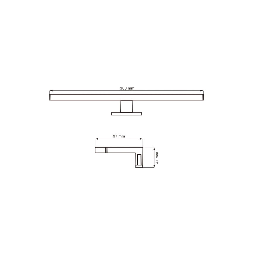 Badrumsspegel med LED-belysning MILOS LED/5W/230V 4000K 30 cm IP44 svart