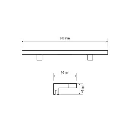 Badrumsspegel med LED-belysning MIRROR LED/12W/230V 80 cm IP44 svart