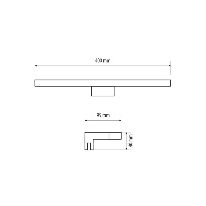 Badrumsspegel med LED-belysning MIRROR LED/6W/230V 40 cm IP44 svart