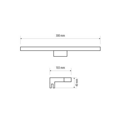 Badrumsspegel med LED-belysning MIRROR LED/8W/230V 30 cm IP44 svart