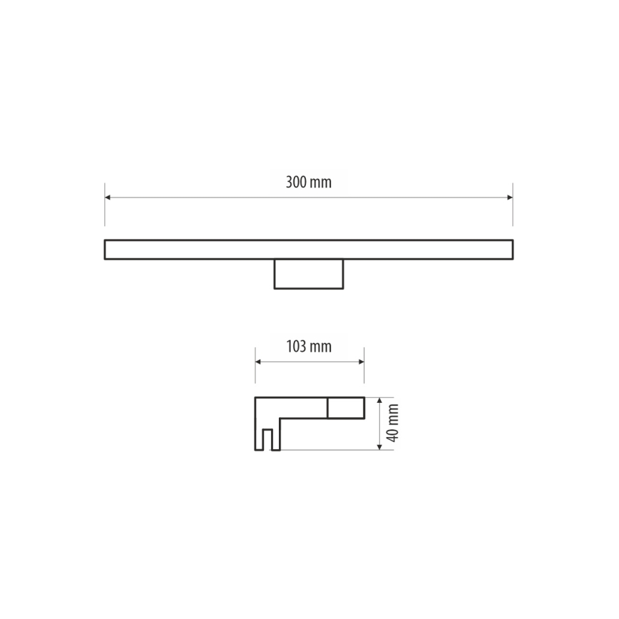 Badrumsspegel med LED-belysning MIRROR LED/8W/230V 30 cm IP44 svart