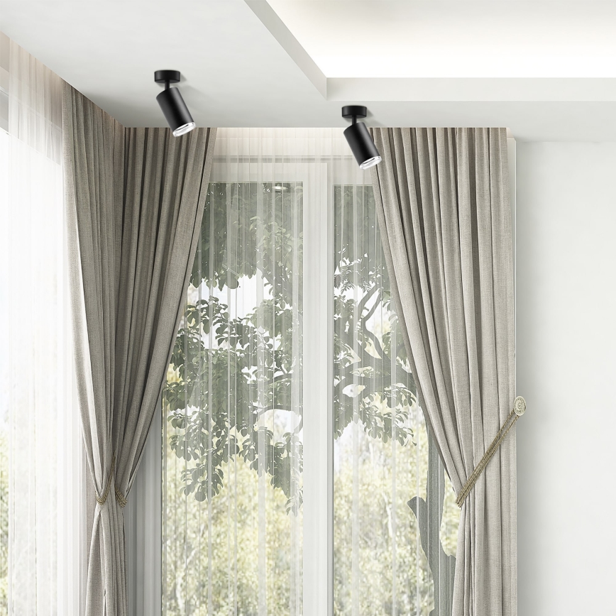 Badrumsspotlight TURYN 1xGU10/10W/230V IP44 svart