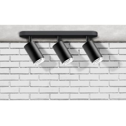 Badrumsspotlight TURYN 3xGU10/10W/230V IP44 svart