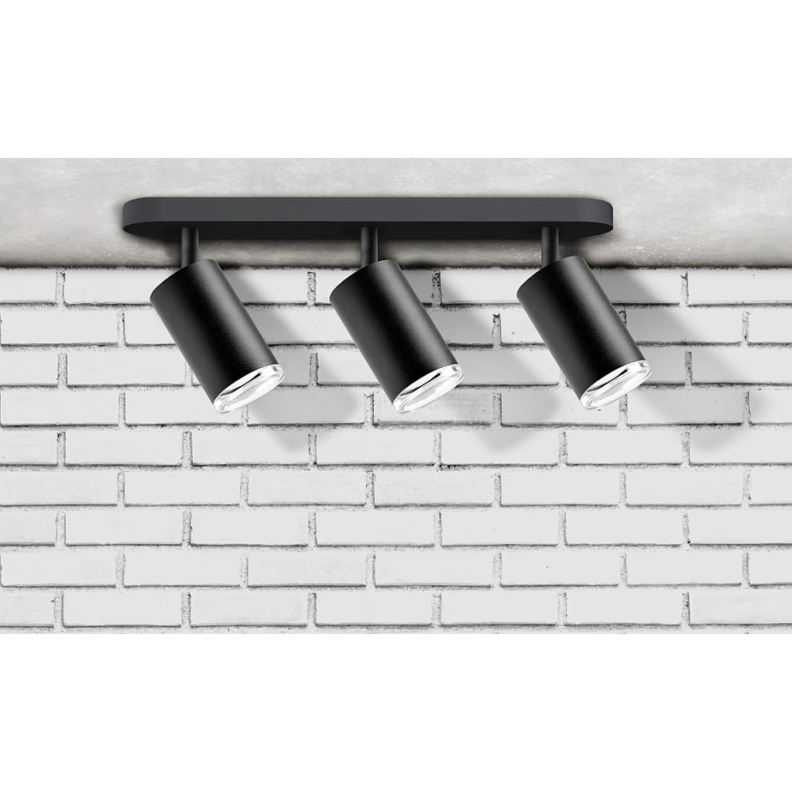 Badrumsspotlight TURYN 3xGU10/10W/230V IP44 svart