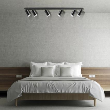 Badrumsspotlight TURYN 6xGU10/10W/230V IP44 svart