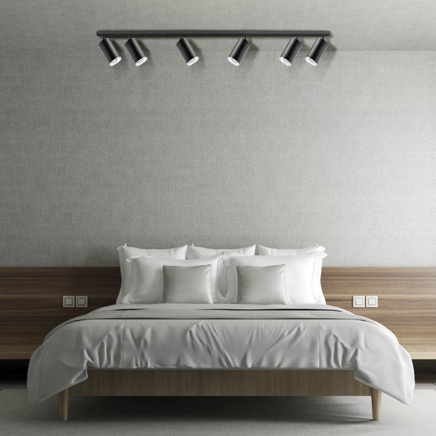 Badrumsspotlight TURYN 6xGU10/10W/230V IP44 svart