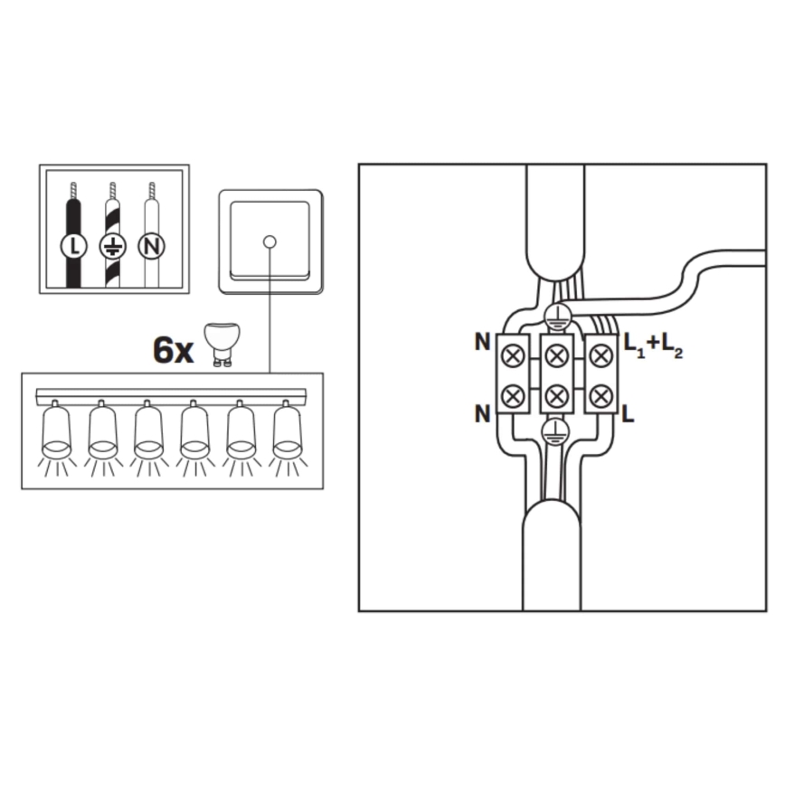 Badrumsspotlight TURYN 6xGU10/10W/230V IP44 vit