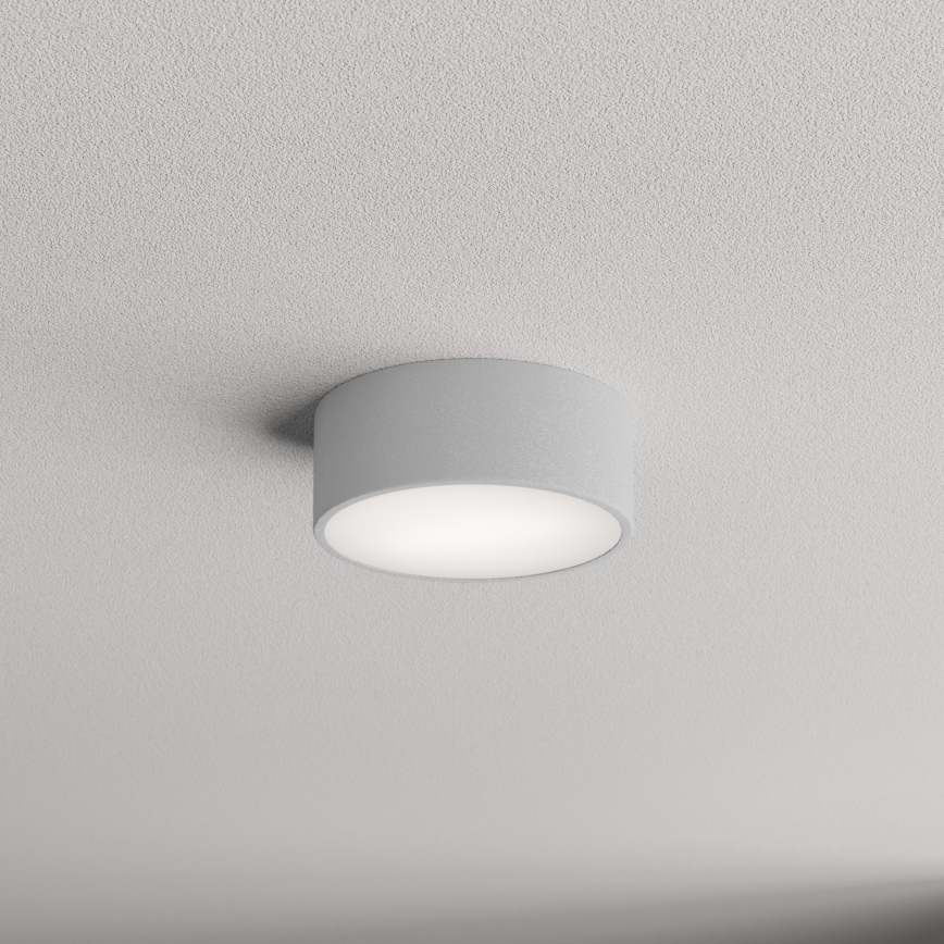 Badrumstaklampa med sensor CLEO 1xE27/24W/230V Ø 20 cm IP54 grå