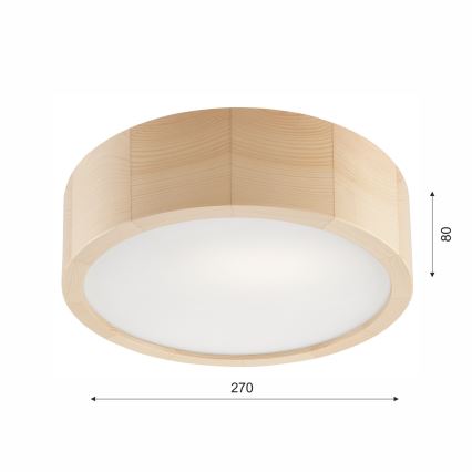 Badrumsplafond NATURAL 2xE27/15W/230V IP54 tall ? 27 cm