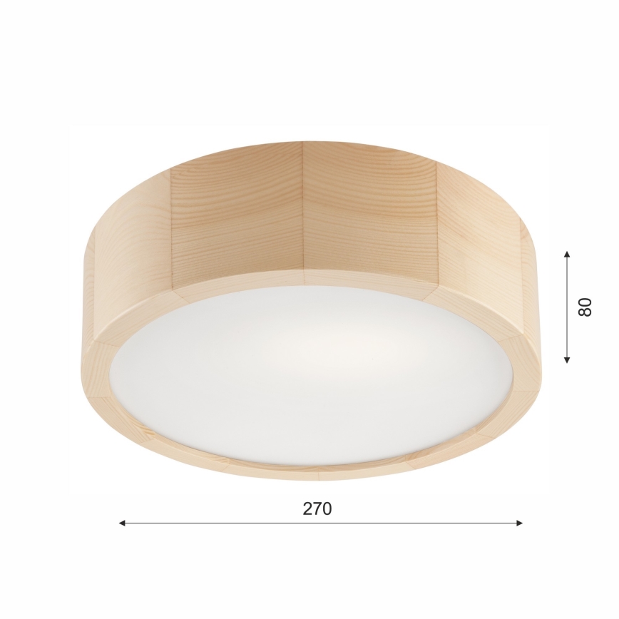 Badrumsplafond NATURAL 2xE27/15W/230V IP54 tall ? 27 cm