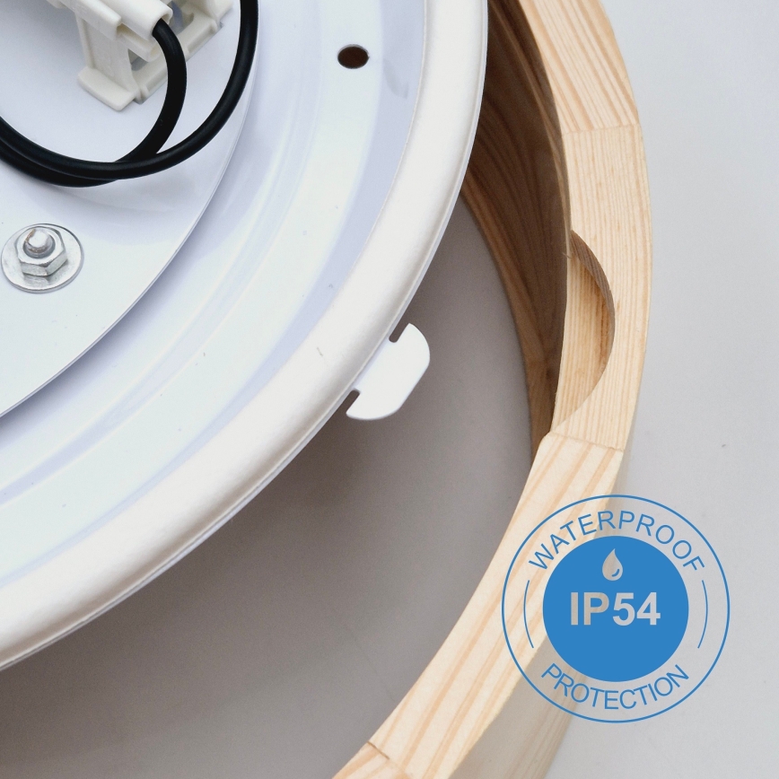 Badrumsplafond NATURAL 3xE27/15W/230V IP54 tall ? 37 cm