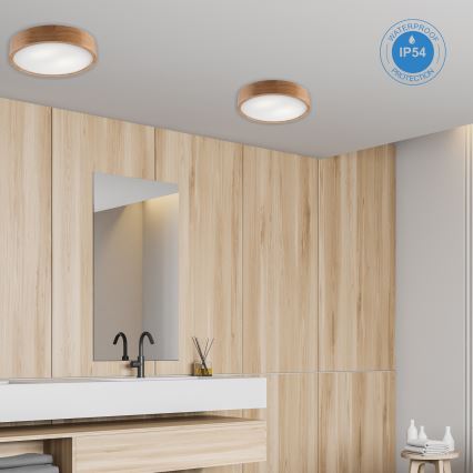 Badrumstaklampa OAK 3xE27/15W/230V ek, Ø 37 cm, IP54