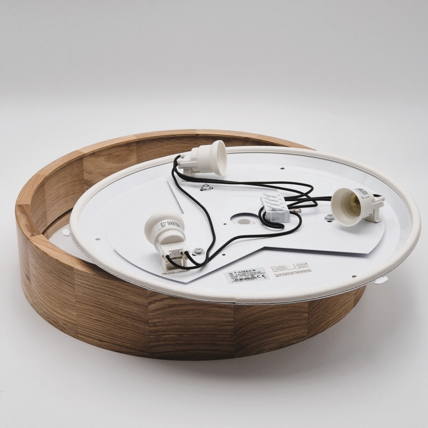 Badrumstaklampa OAK 3xE27/15W/230V ek, Ø 37 cm, IP54