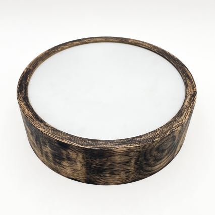 Badrumstaklampa OAK SMOKY 2xE27/15W/230V IP54 Ø 27,5 cm ek/brun