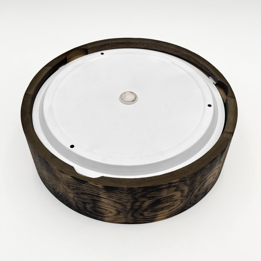 Badrumstaklampa OAK SMOKY 2xE27/15W/230V IP54 Ø 27,5 cm ek/brun