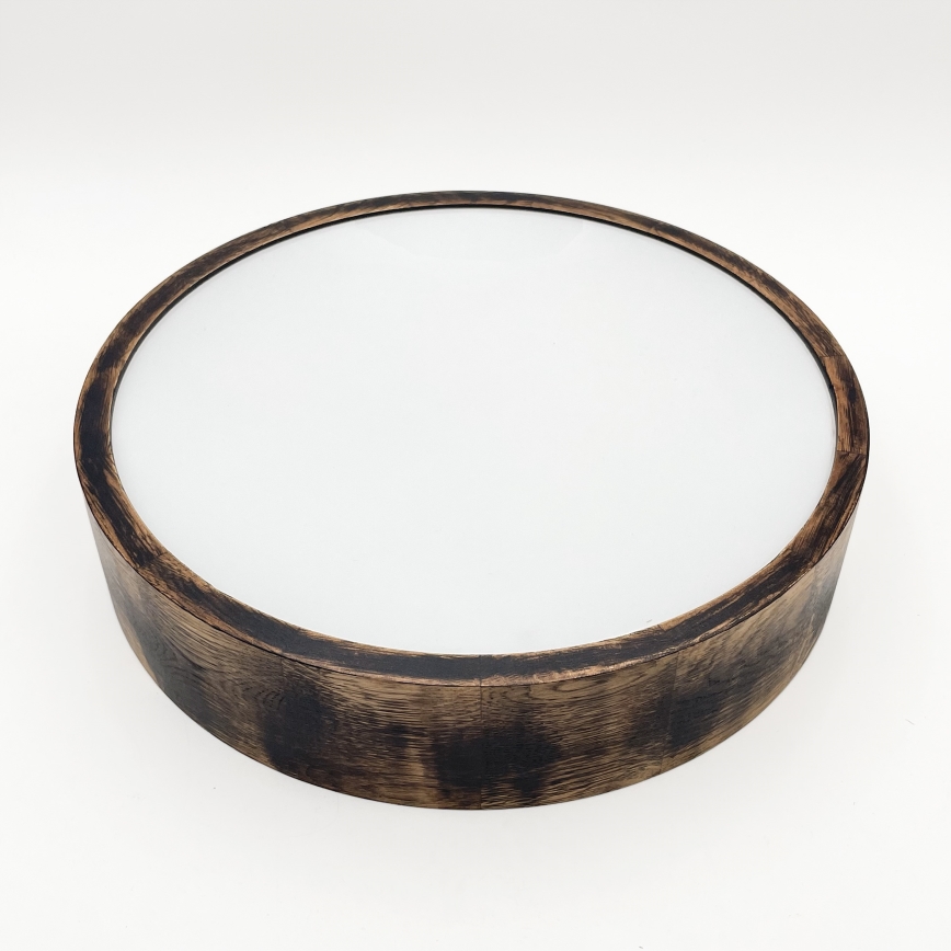 Badrumsplafond OAK SMOKY 3xE27/15W/230V IP54 – 37,5 cm ek/brun