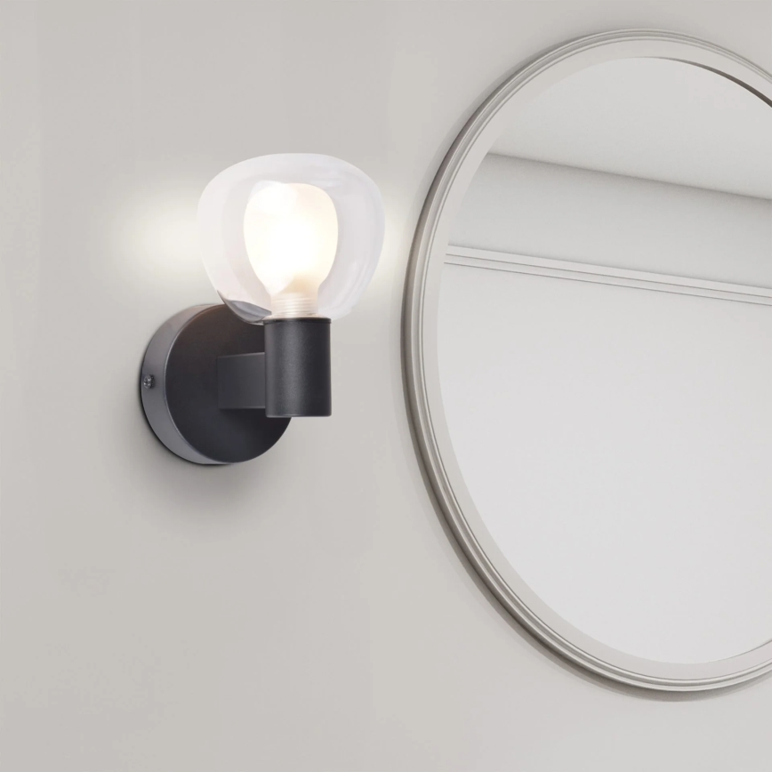 Badrumsvägglampa POLA 1xG9/5W/230V IP44 svart/klar