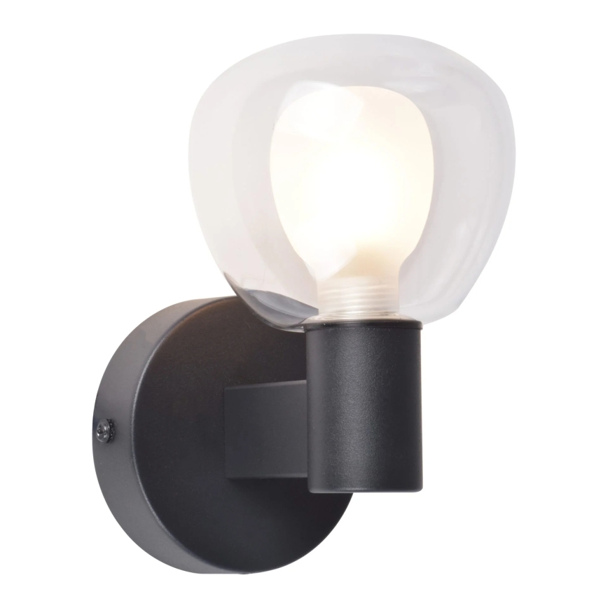 Badrumsvägglampa POLA 1xG9/5W/230V IP44 svart/klar