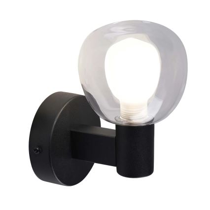 Badrumsvägglampa POLA 1xG9/5W/230V IP44 svart/klar