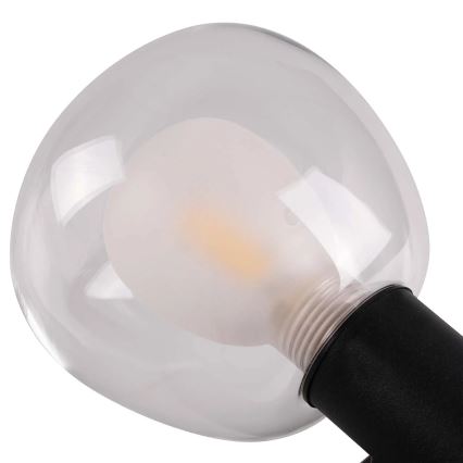 Badrumsvägglampa POLA 2xG9/5W/230V IP44 svart/klarglas