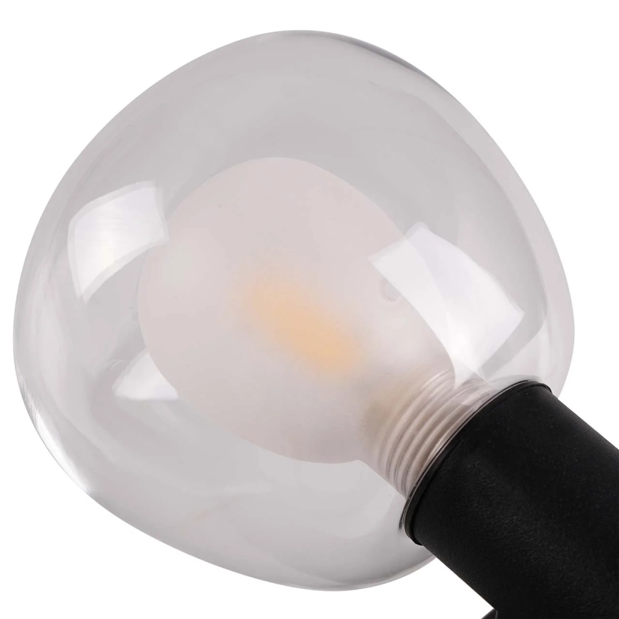 Badrumsvägglampa POLA 2xG9/5W/230V IP44 svart/klarglas