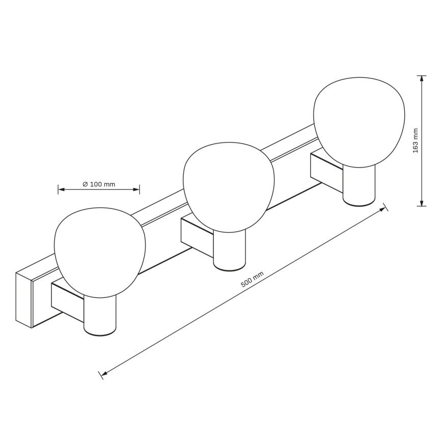 Badrumsvägglampa POLA 3xG9/5W/230V IP44 svart/klar