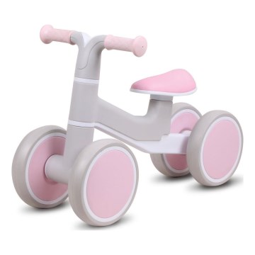Balanscykel KVADROLET grå/rosa
