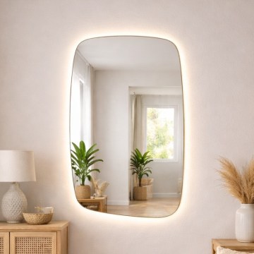 Baltica Design - LED-badrumsspegel för vägg med inbyggd belysning STONE CALM LED/15W/230V 4500K 90x60 cm IP65