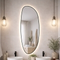 Baltica Design - LED Badrumsväggspegel med integrerad belysning STONE FLUID LED/15W/230V 4500K 155x50 cm IP65 svart