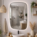 Baltica Design - LED-väggmonterad badrumsspegel med belysning STONE CALM LED/15W/230V 4500K 90x60 cm IP65 svart