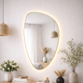 Baltica Design - LED väggspegel för badrum med bakgrundsbelysning STONE FLUID LED/15W/230V 4500K 92x55 cm IP65 guldfärgad