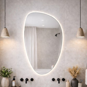 Baltica Design - Väggmonterad badrumsspegel med LED-belysning STONE FLUID LED/15W/230V 4500K 92x55 cm IP65