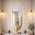 Baltica Design - Väggmonterad LED-badrumsspegel med bakgrundsbelysning STONE FLUID LED/15W/230V 2700K 155x50 cm IP65 svart