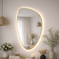 Baltica Design - väggmonterad LED-badrumsspegel med belysning STONE FLUID LED/15W/230V 2700K 92x55 cm IP65 guld