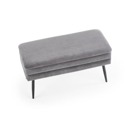 Bänk med förvaringsutrymme VELVA 37x78 cm grå